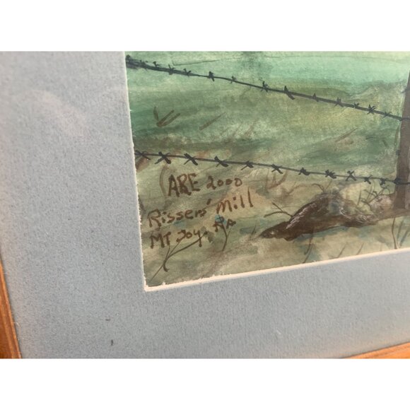 Original Watercolor Painting Rissers Mill Signed by Anna Ruth Enders Frame Wall - Picture 3 of 10